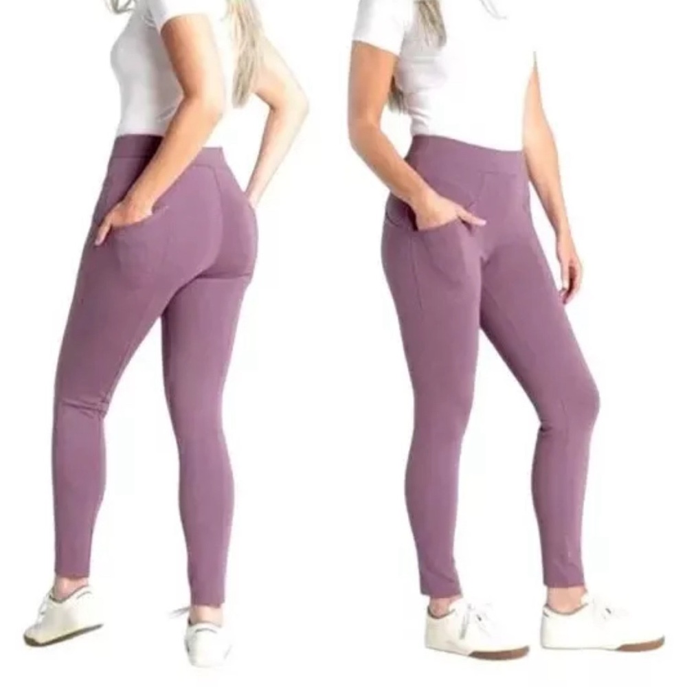 BETABRAND Skinny‎ Leg Ponte Knit Journey Pants in Light Purple Size TL